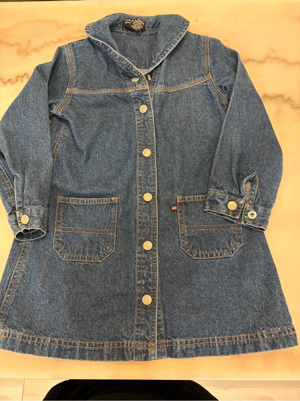 Polo by Ralph Lauren Kids Blue Denim Button-Front Jacket Dress